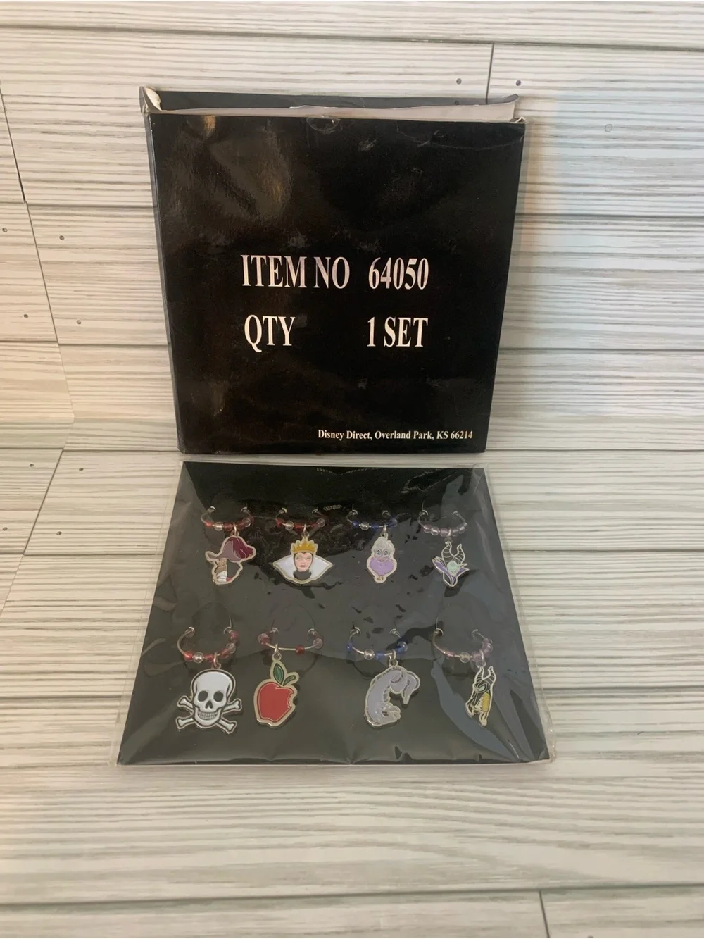 Vintage Disney Villains Enamel Wine Glass Charms